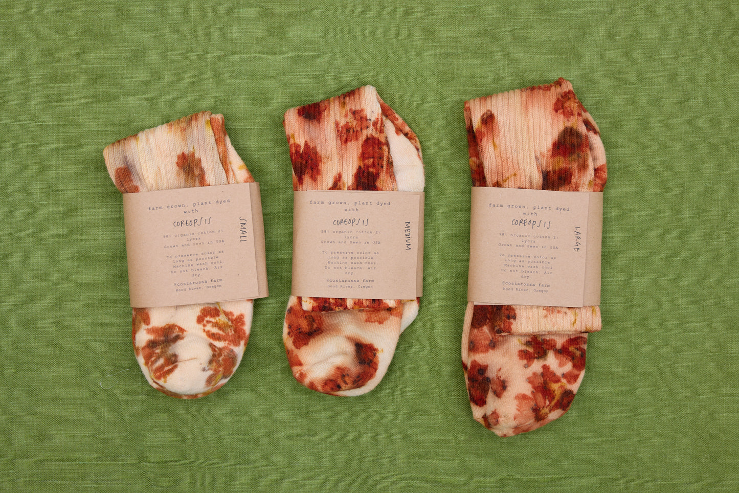 Coreopsis dyed socks